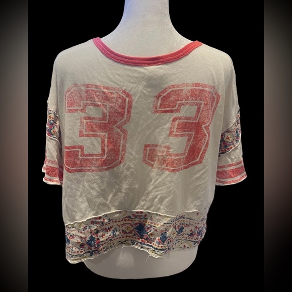 Free People White and Red Crop Top - Picture 3 of 10